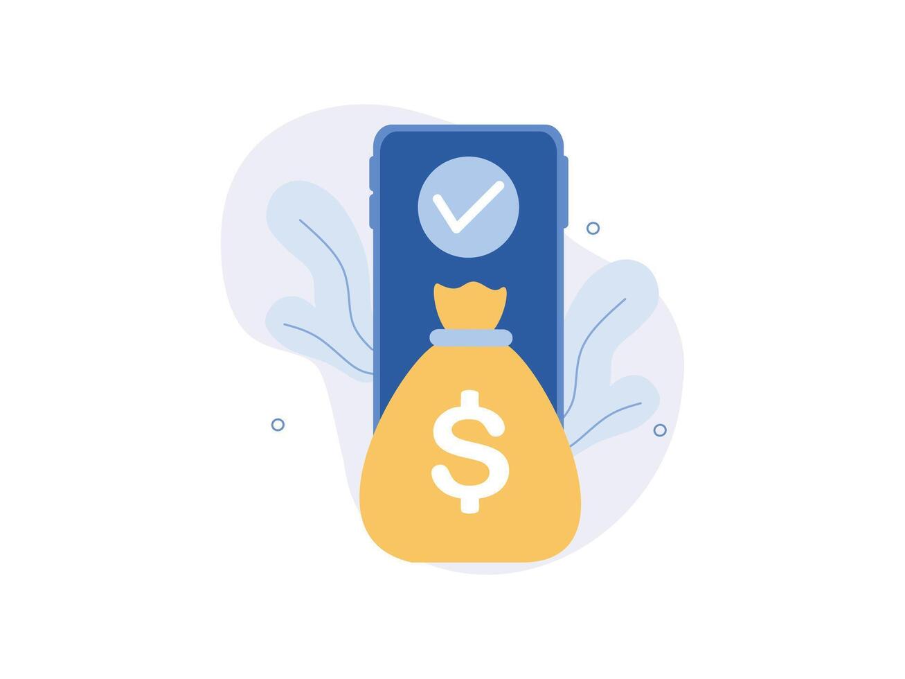Saving money in cash, credit card vector