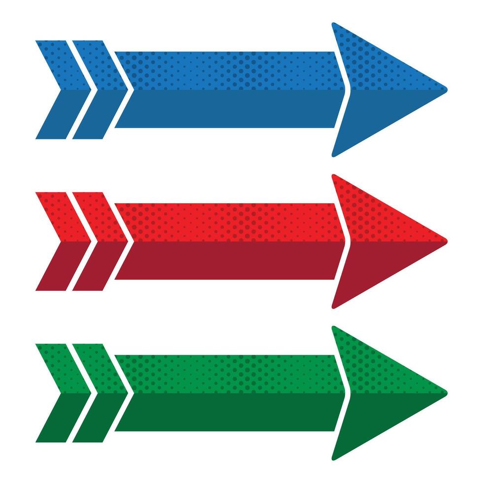 Arrow symbol design different colors vector