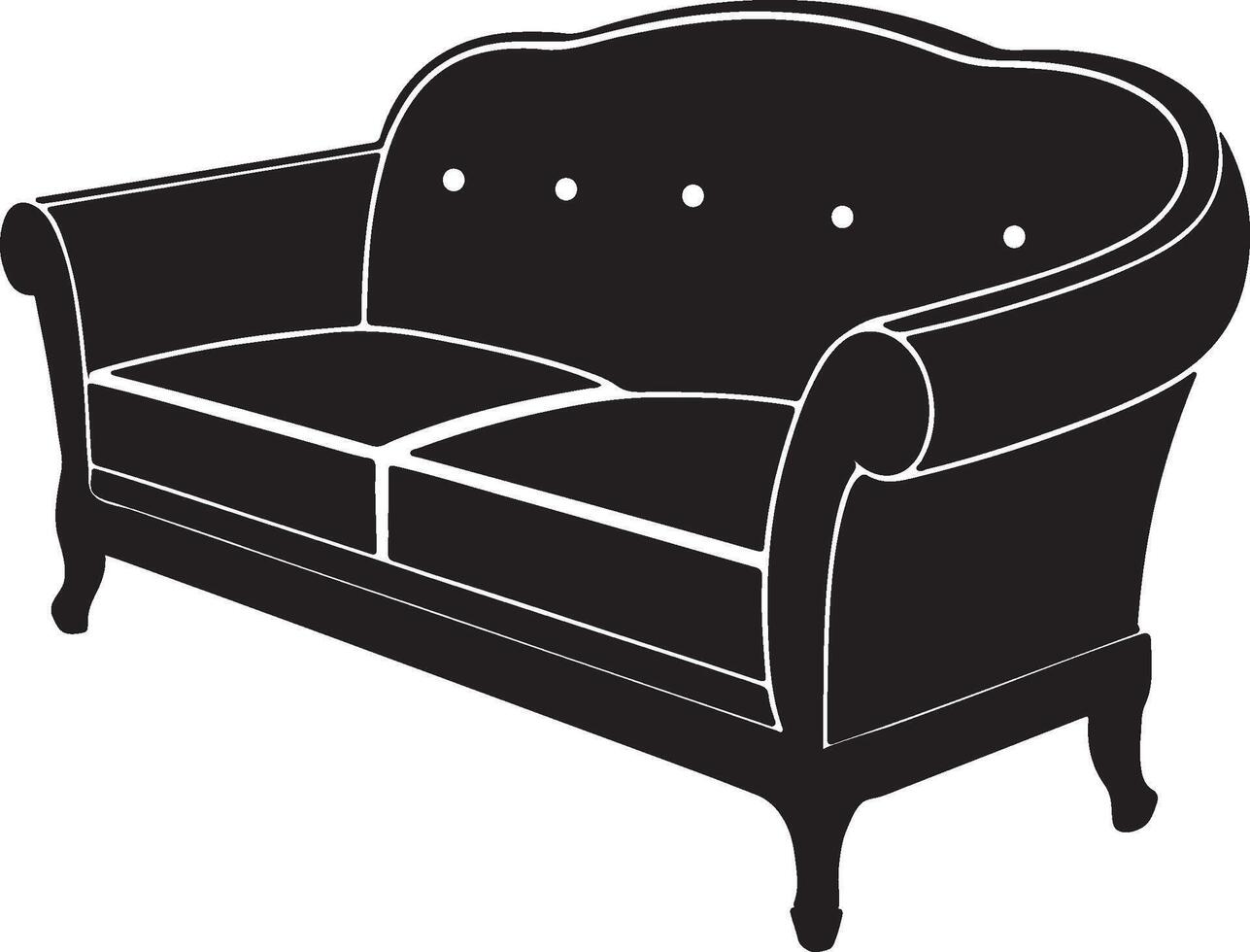 Sofa silhouette art using black color illustration design vector