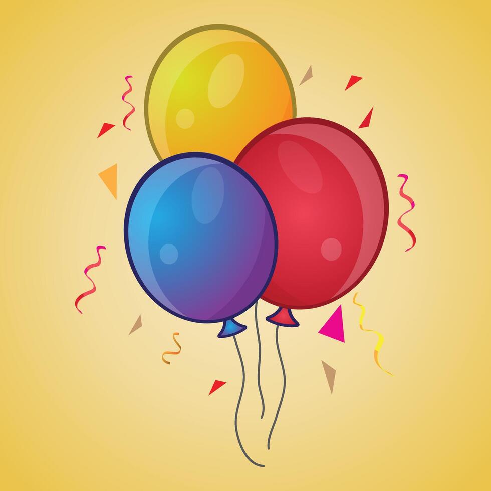 Balloons image cartoon style clipart illustration vector