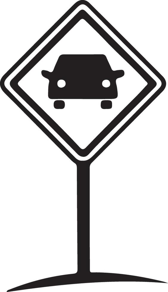 Traffic road sign silhouette and illustration design vector