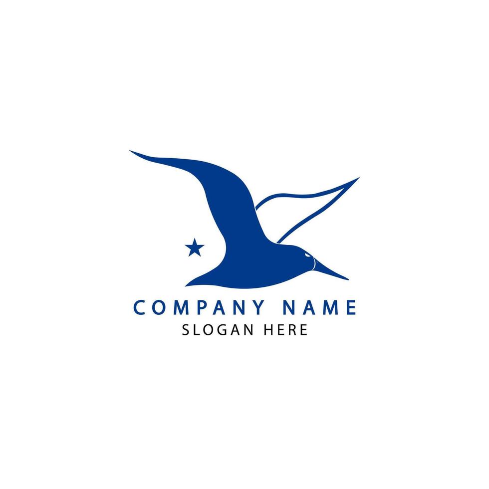 Blue albatross logo design template vector