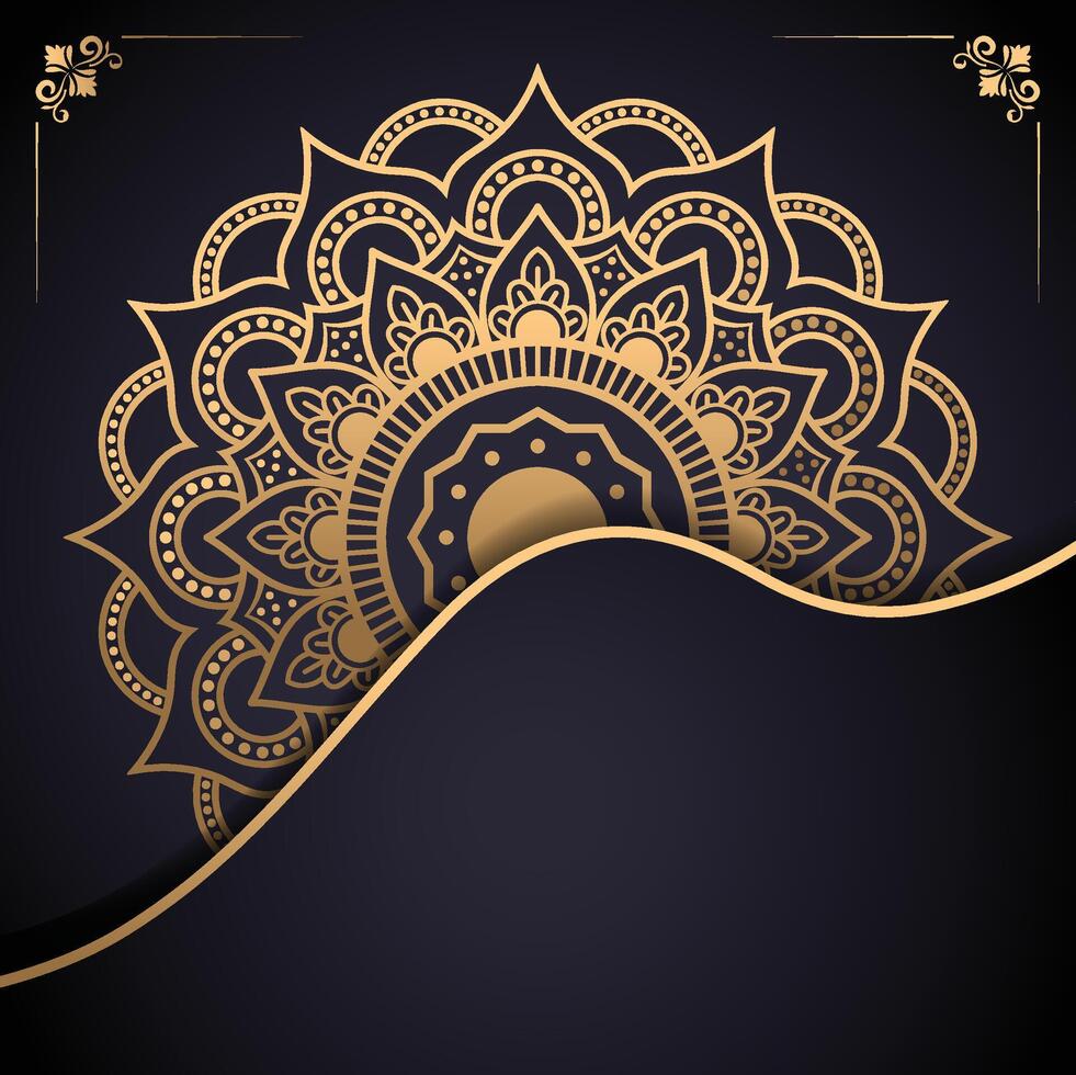Ornamental Luxury Mandala Background In Gold color vector