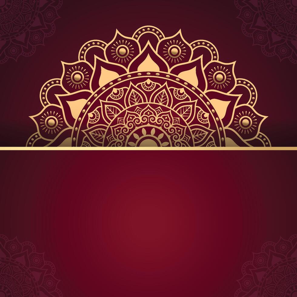 Luxury Gold Color Elegant Art Mandala Design vector