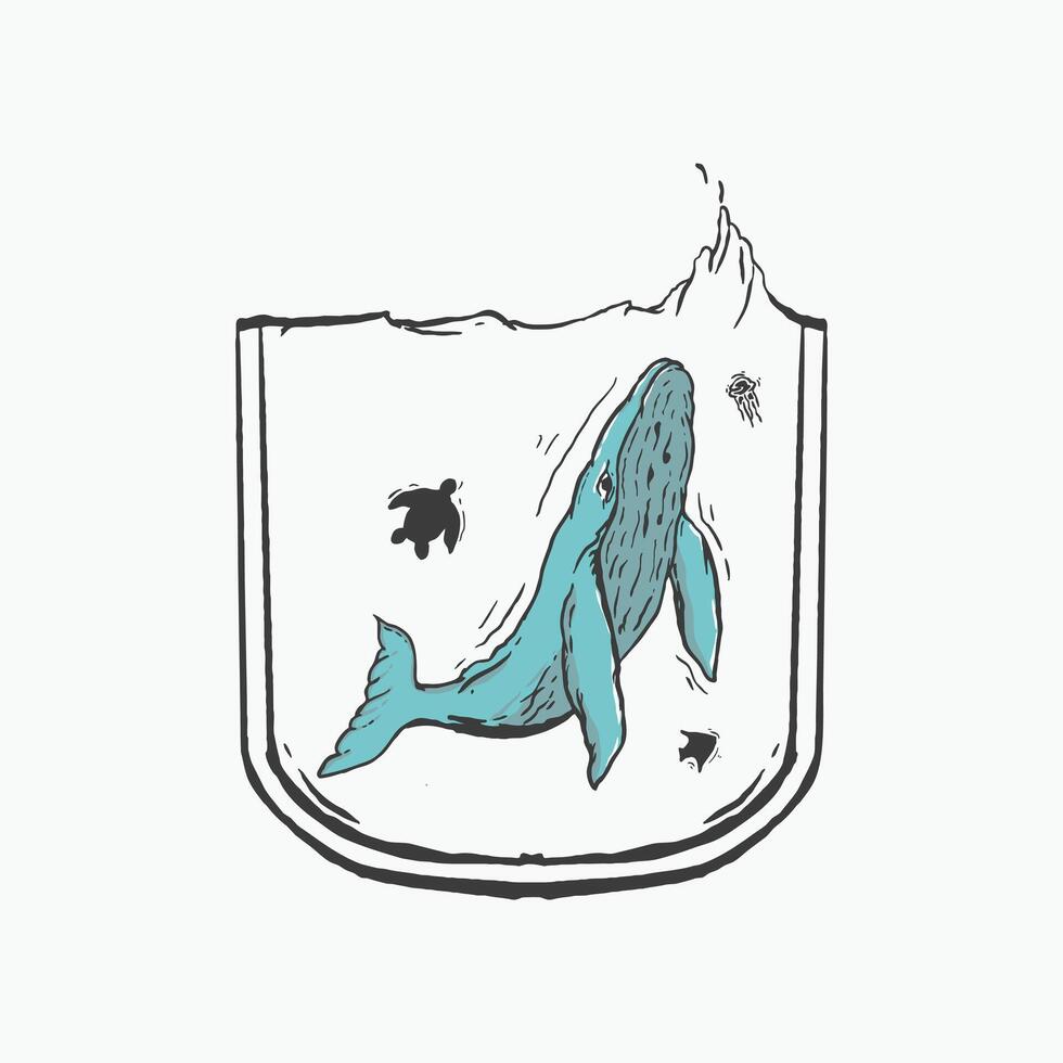 whale art simple vector