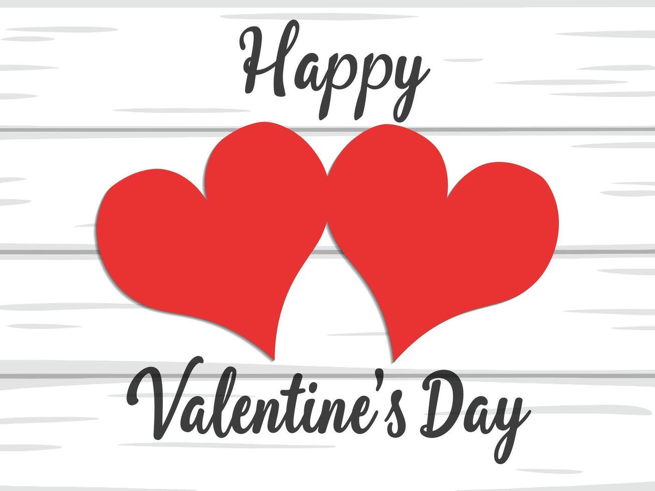 Card with red hearts and text Happy Valentine's Day vector