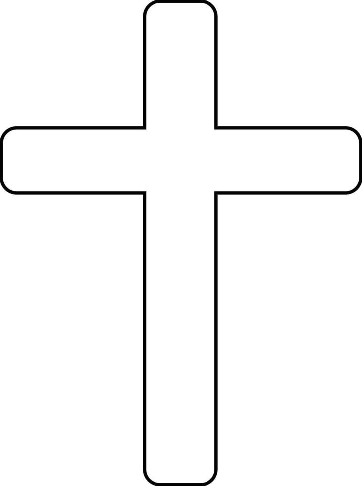 a cross is shown in black and white vector