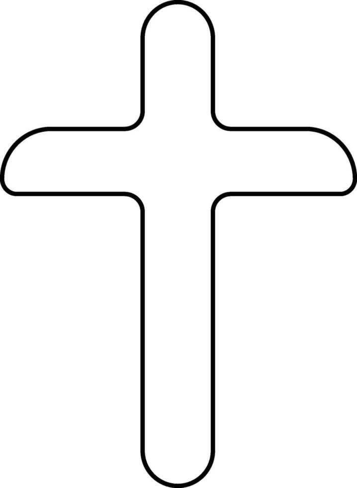 a cross outline on a white background vector