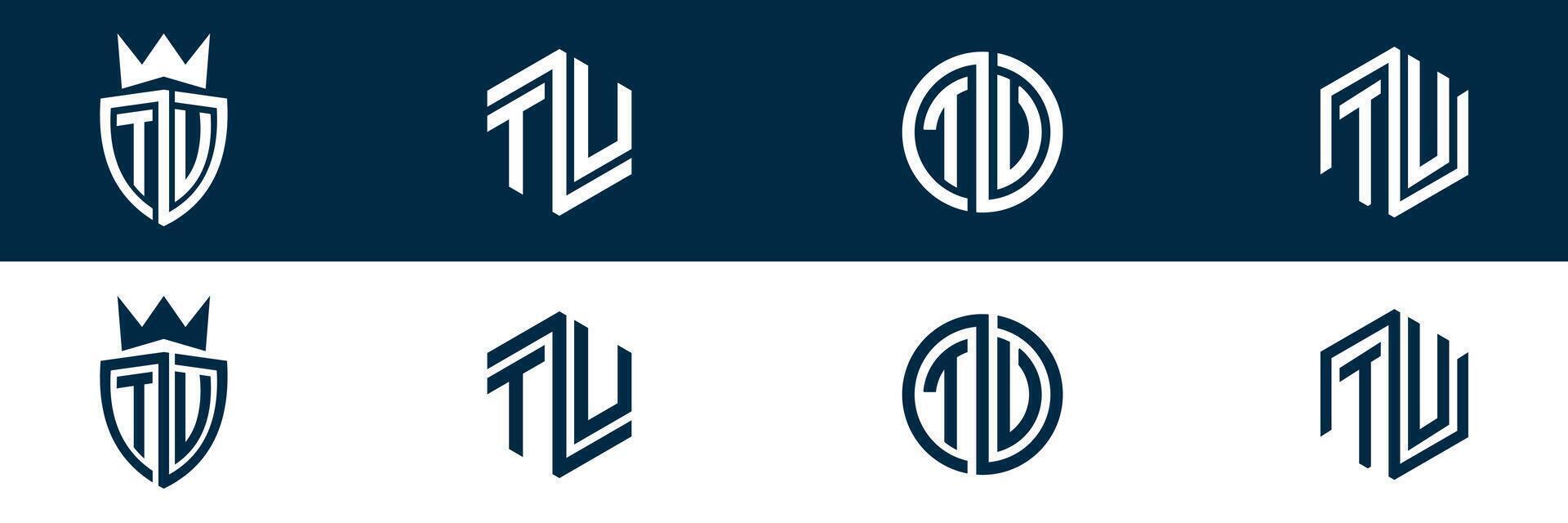 TU UT letter modern logo design vector