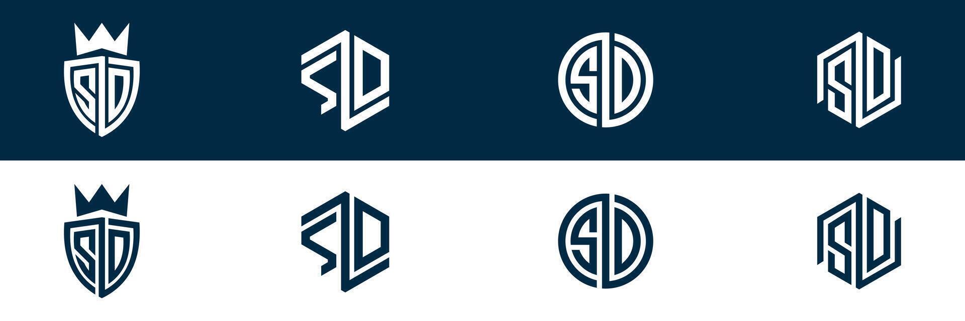 SD DS letter logo set design vector