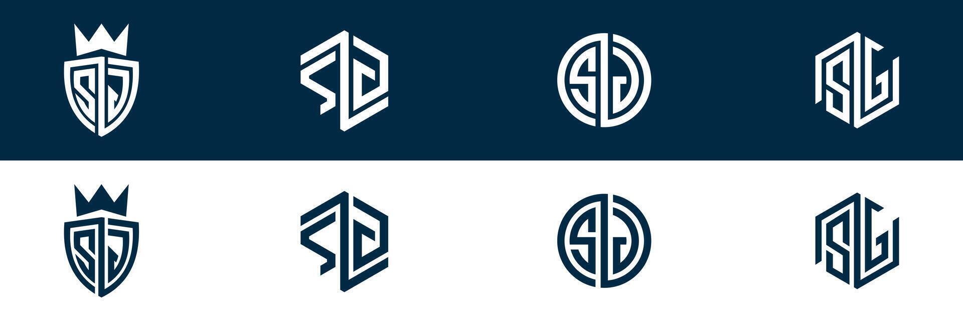 SG GS letter logo set design vector