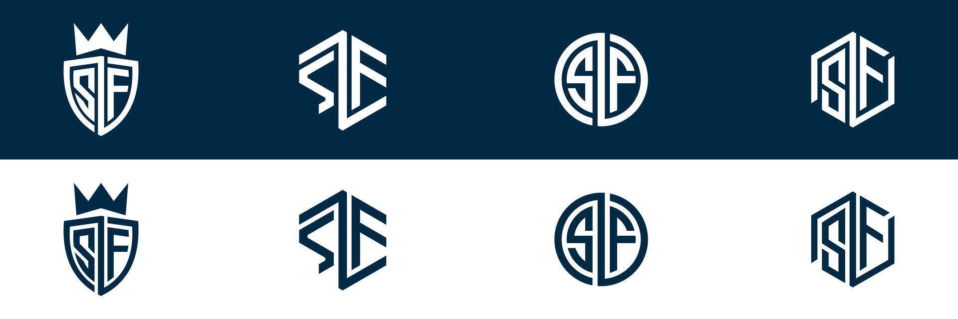 SF FS letter logo set design vector