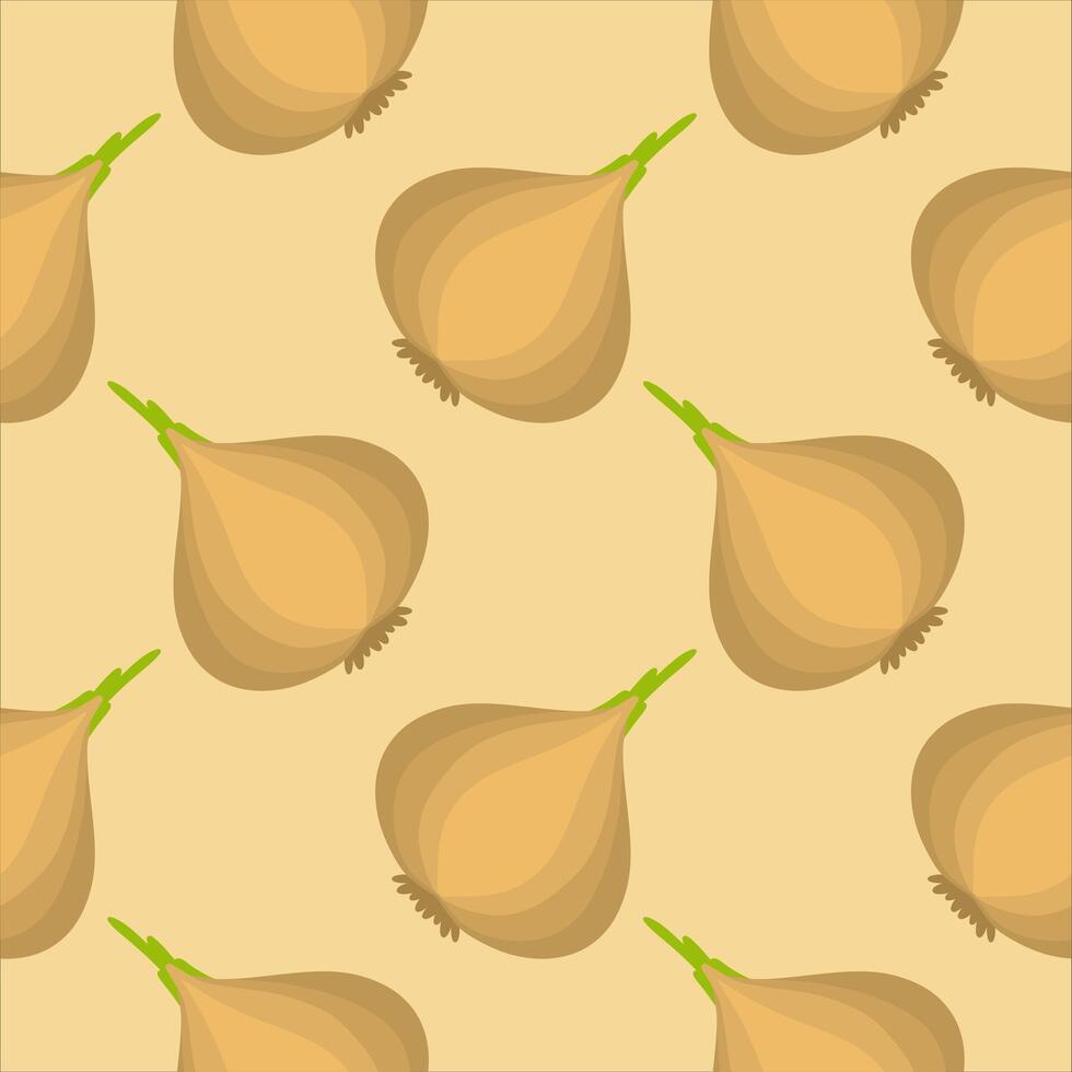 vegetable garlic seamless pattern vector