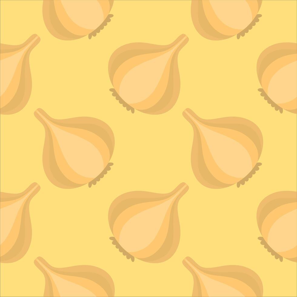 Simple pattern of garlic illustration in the flat style. vector