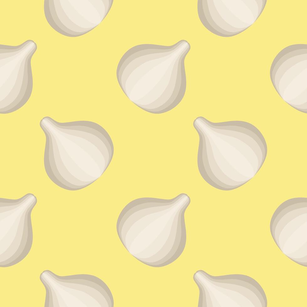 seamless pattern of garlic on a color background. vector