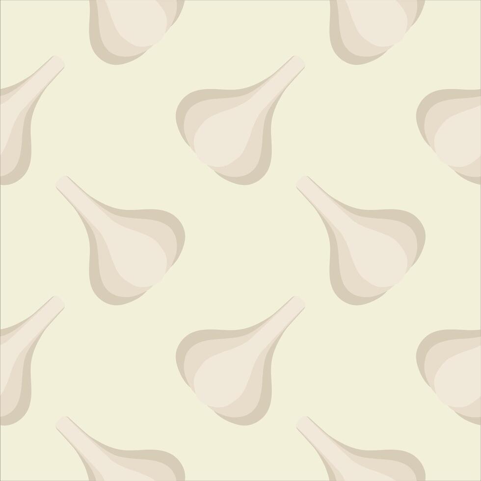 Repeating seamless pattern of garlics vector