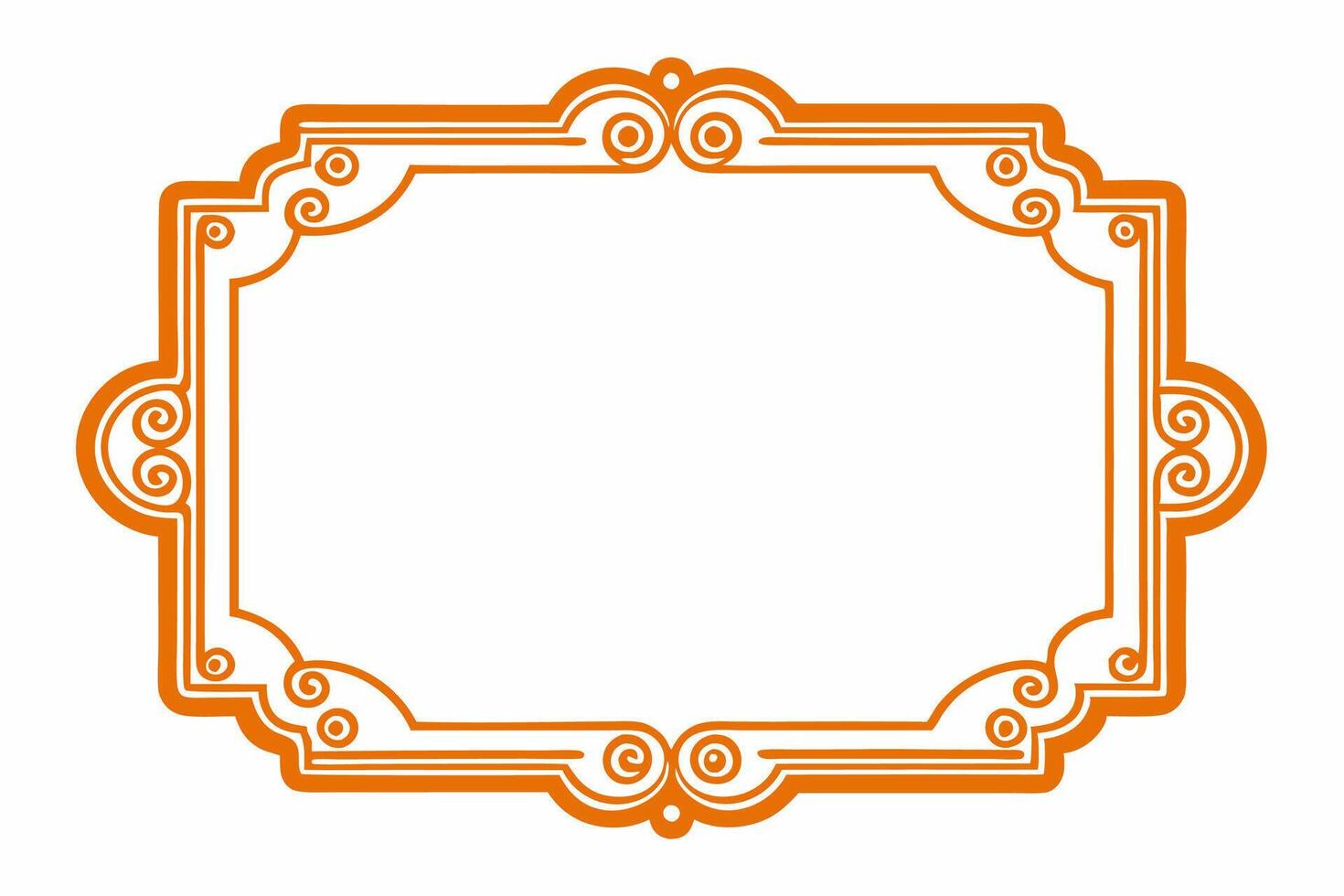 an orange frame with a scroll pattern vector