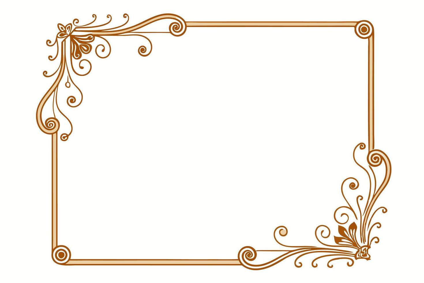 a square frame with swirls and flowers vector