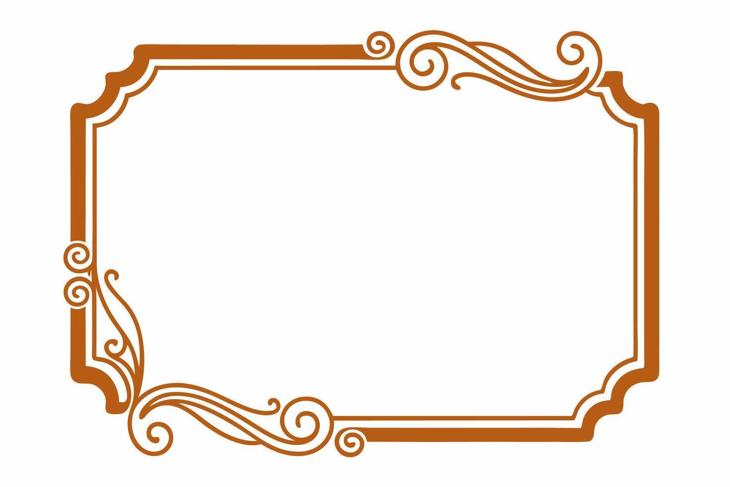 an orange frame with swirls and swirls vector