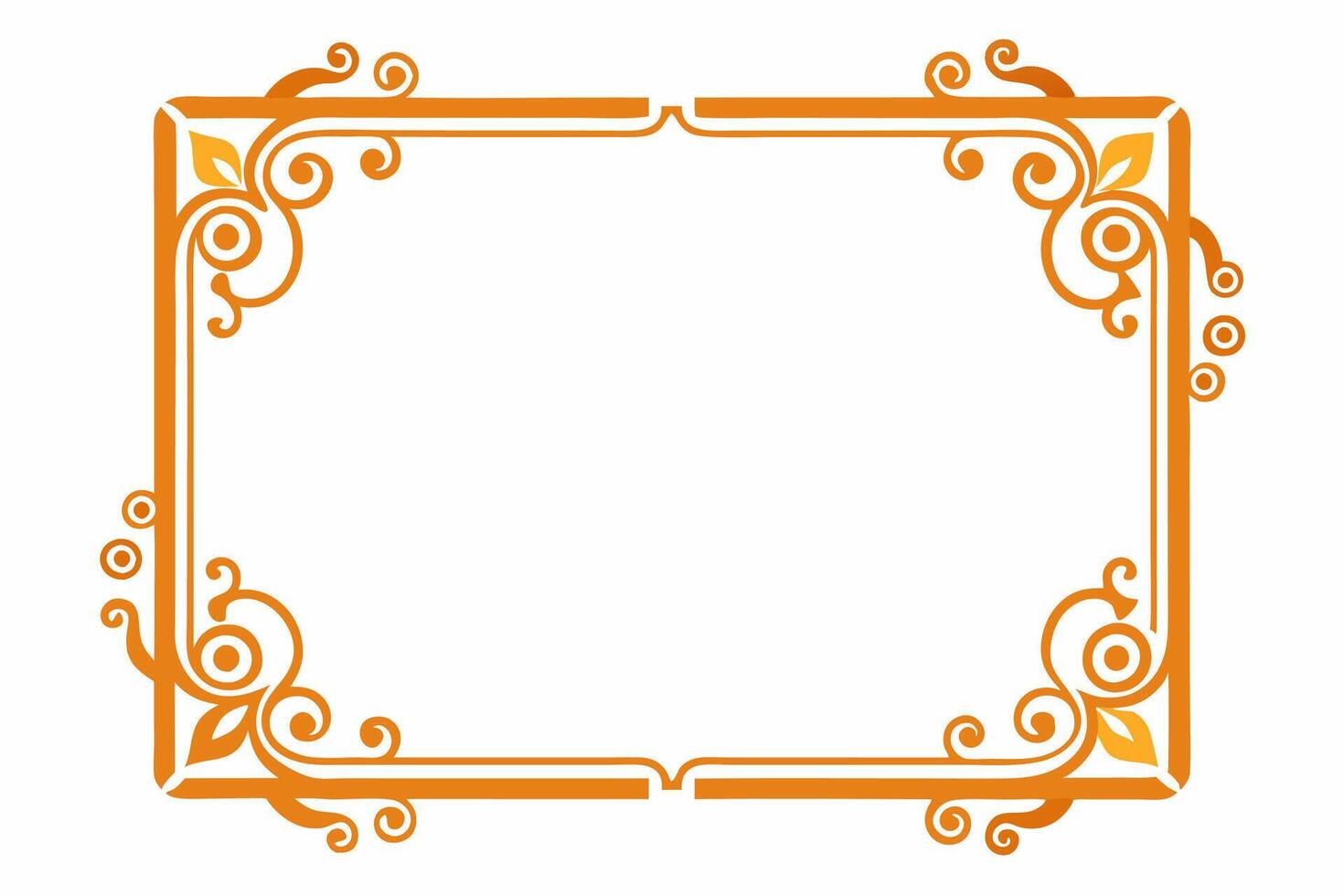 an orange frame with swirls and swirls vector