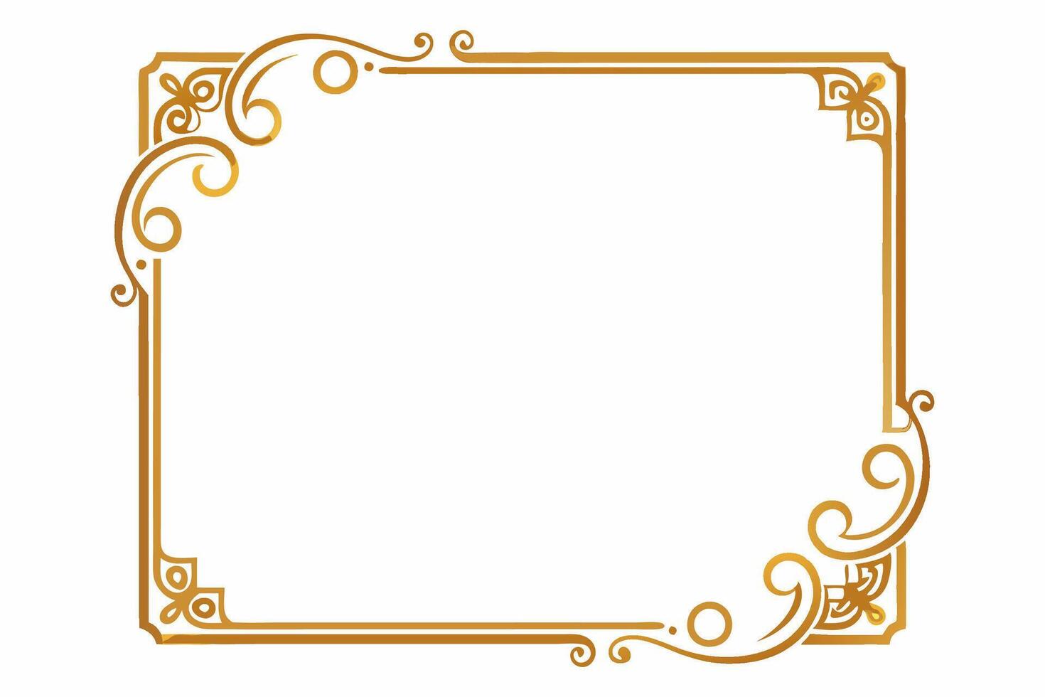 gold frame with swirls and swirls on a white background vector