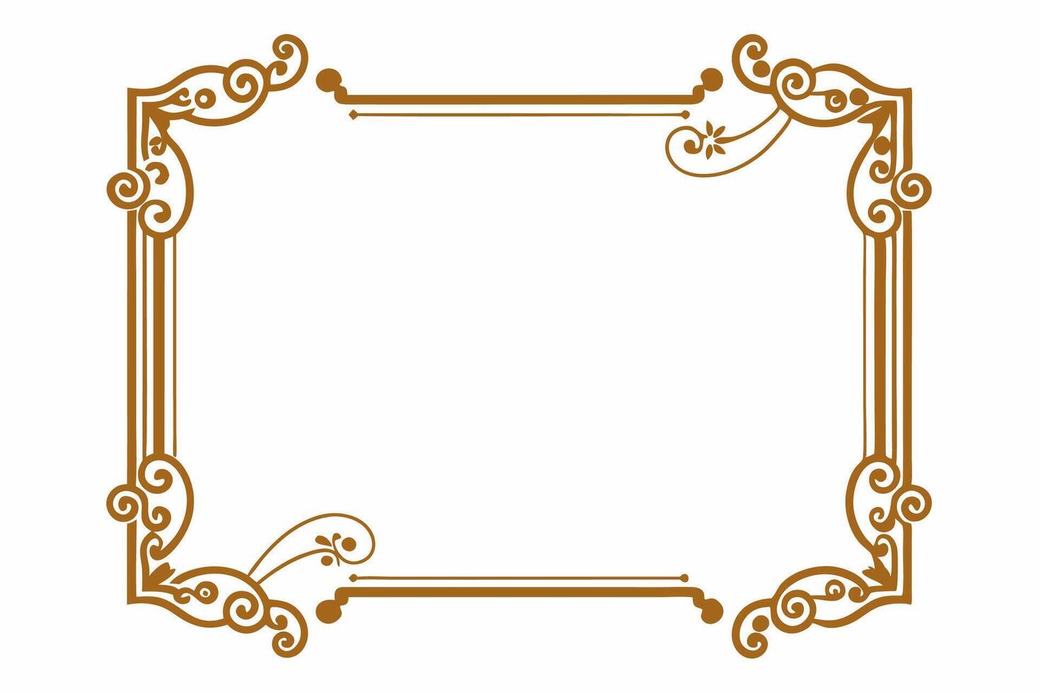 an ornate frame with a scroll pattern vector