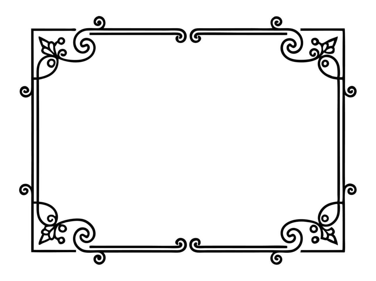 a black and white drawing of a decorative frame vector