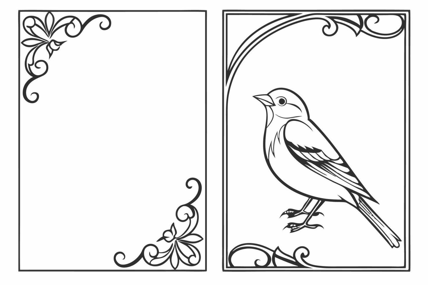 two bird illustrations on a white background vector