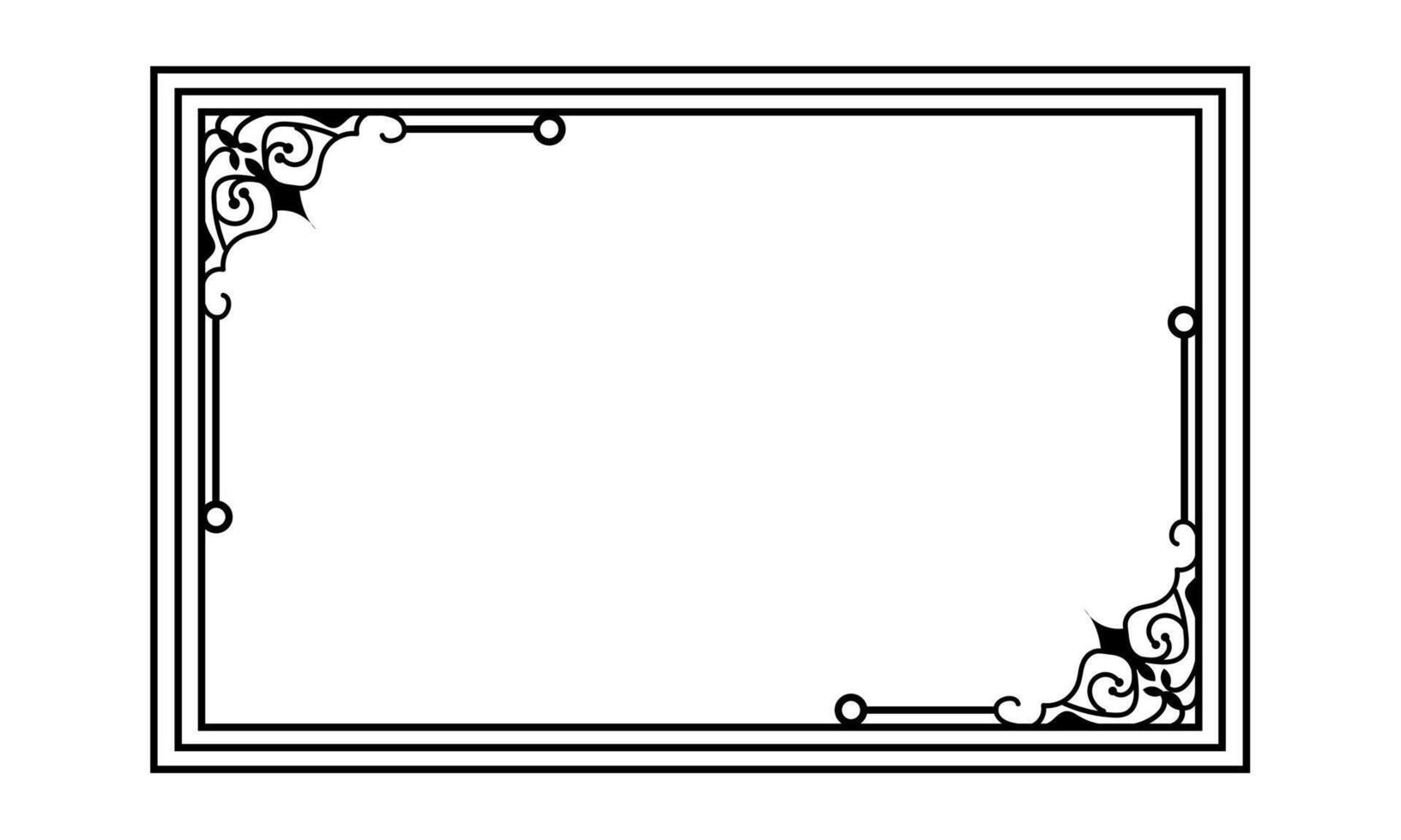 a black and white drawing of a square frame vector