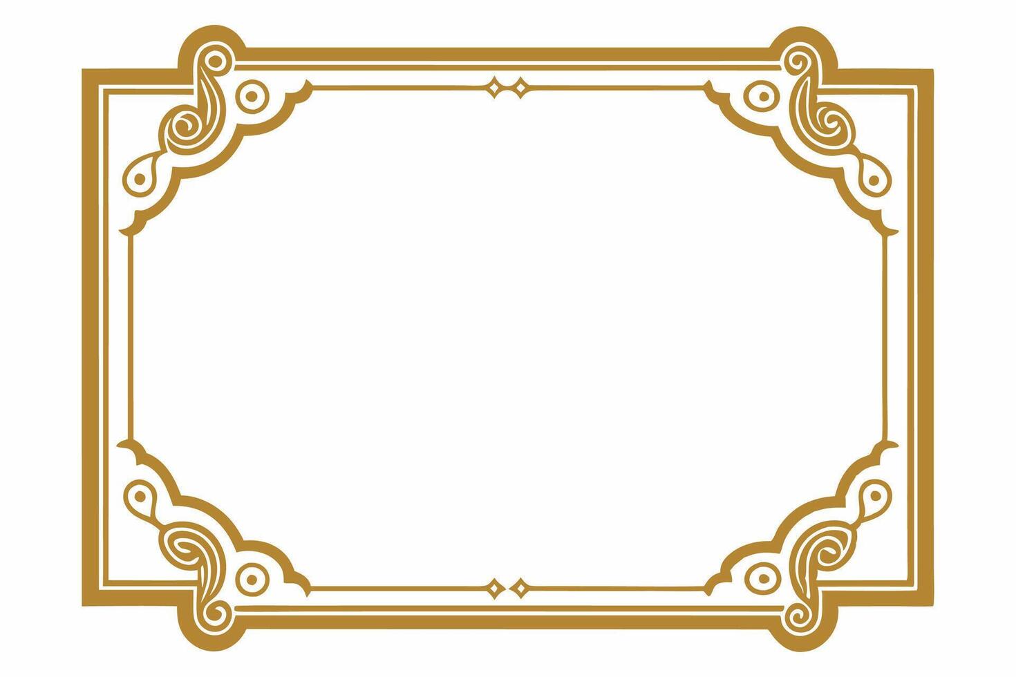 gold frame with floral design vector