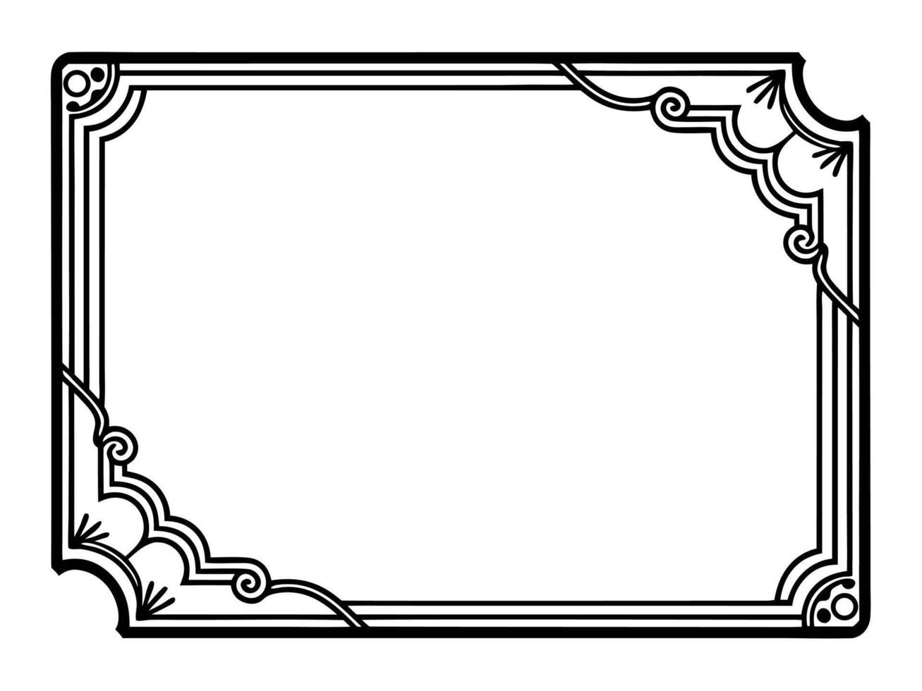 a black and white drawing of a frame vector
