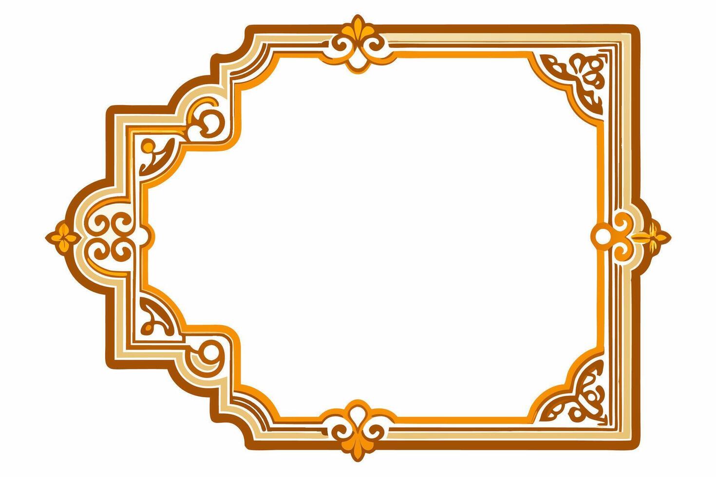 gold frame with ornate design on white background vector
