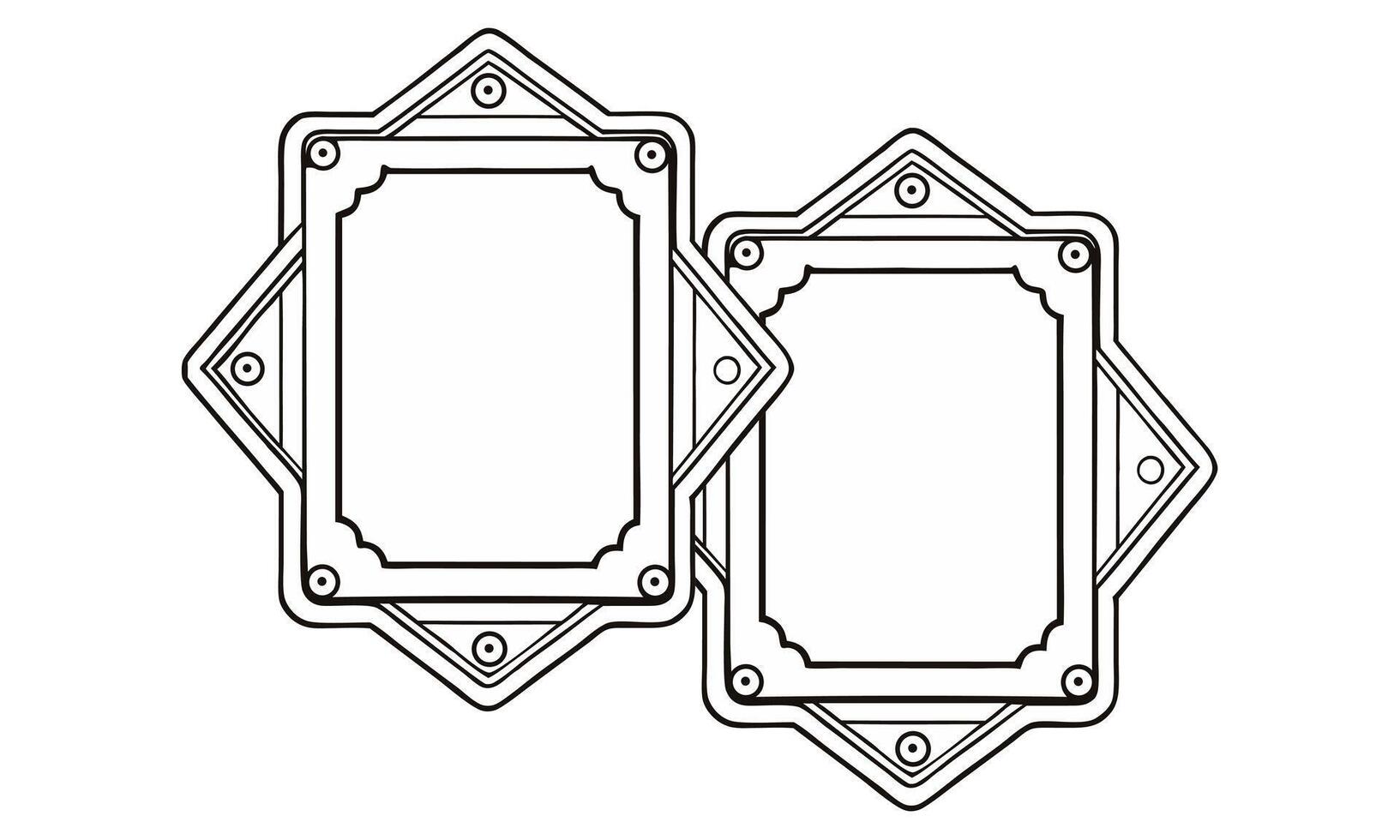 two frames with a border and a border around them vector