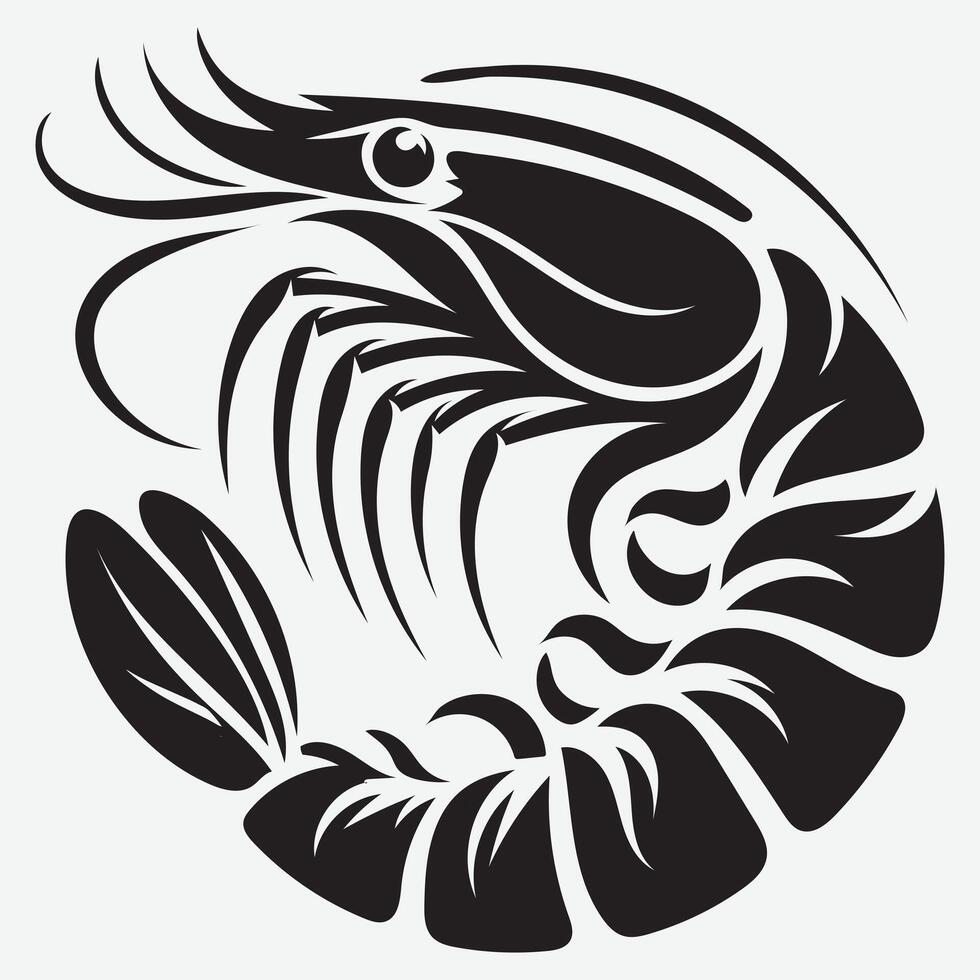 Professional Shrimp Fish Silhouettes in Bold and Clean Style for Versatile Projects vector