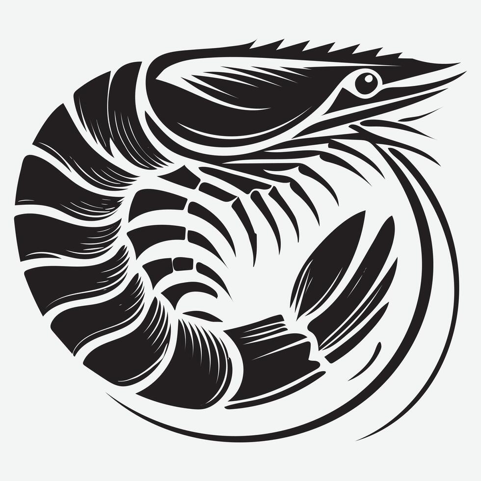 Professional Shrimp Fish Silhouettes Designed for Modern and Versatile Applications vector