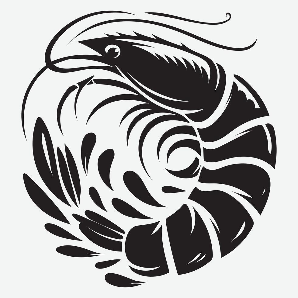 Professional Shrimp Fish Silhouettes in Bold and Clean Style for Versatile Projects vector
