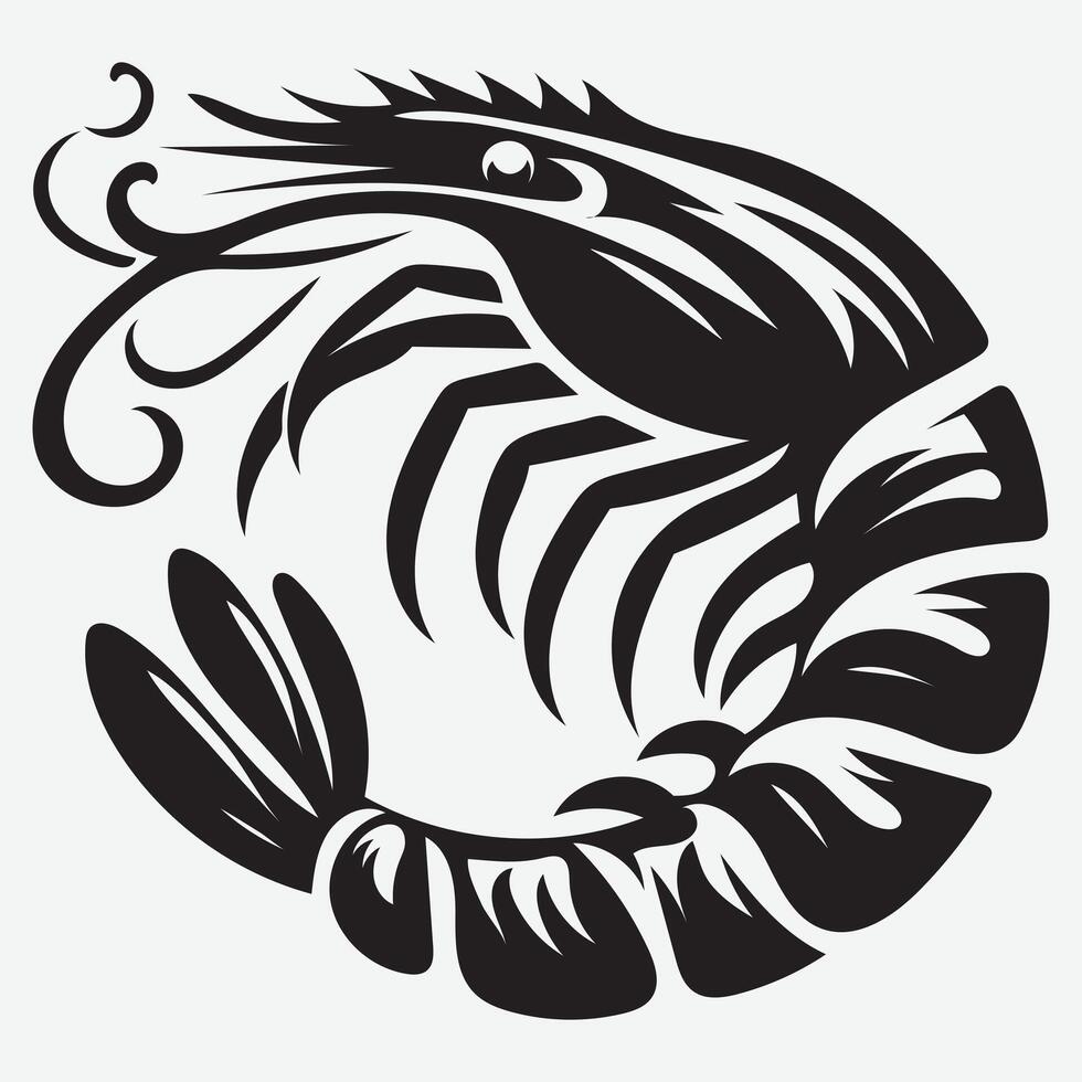 Shrimp Fish Silhouette Design Ideal for Logos Icons and T Shirts vector
