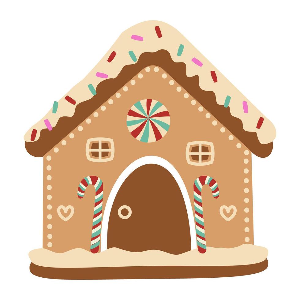 My cookie of gingerbread house as candy. Icon symbol. vector