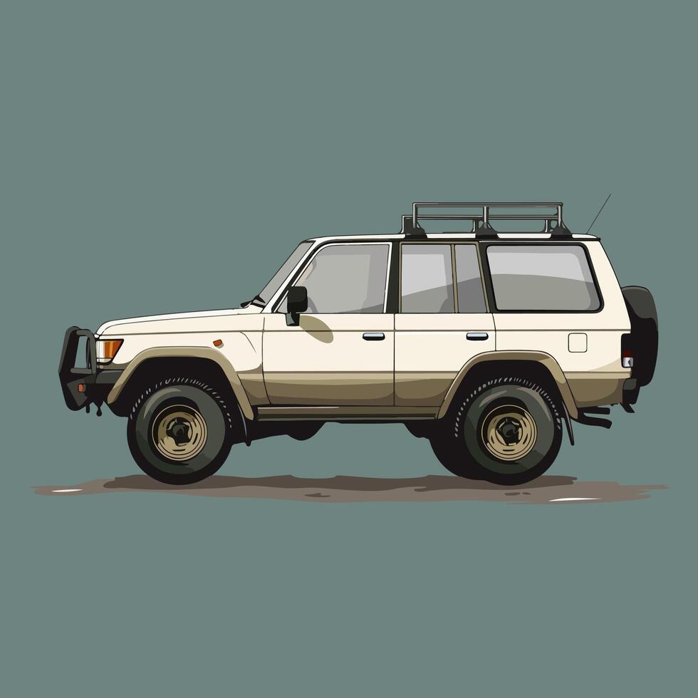 An off road vehicle with a flat roof vector