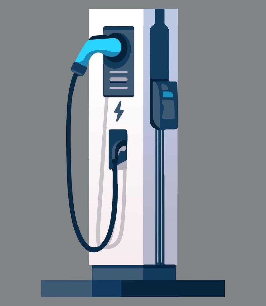 Electric Vehicle Charging Station, perfect for illustrating sustainable transportation, green energy, and the future of mobility vector