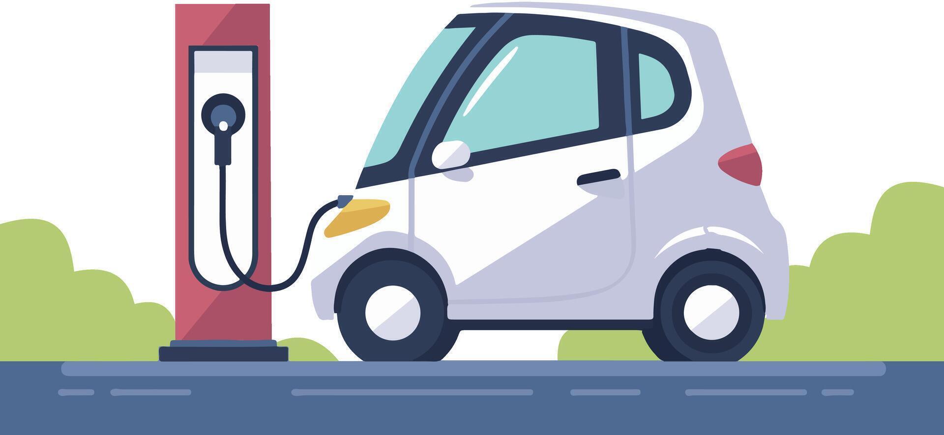 Electric car charging station vector