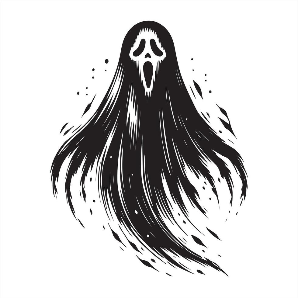 Ghost silhouette art illustration vector