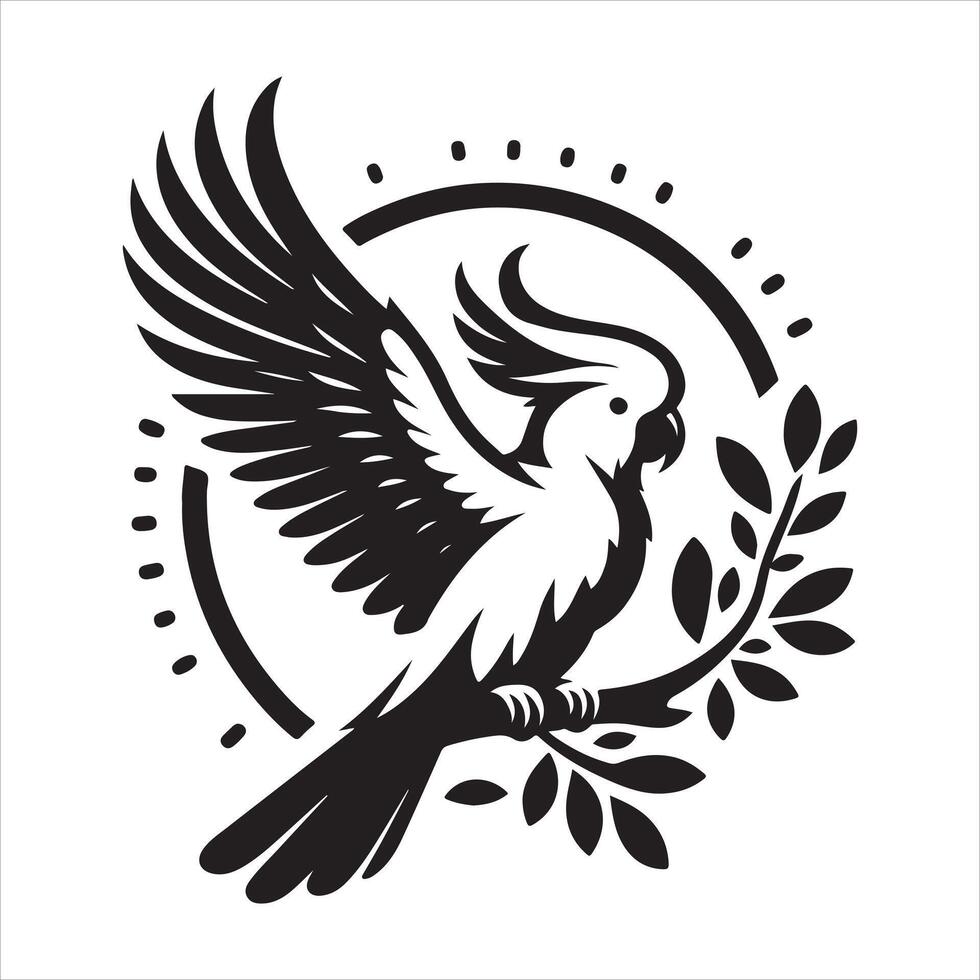 Cockatoo silhouette art illustration vector