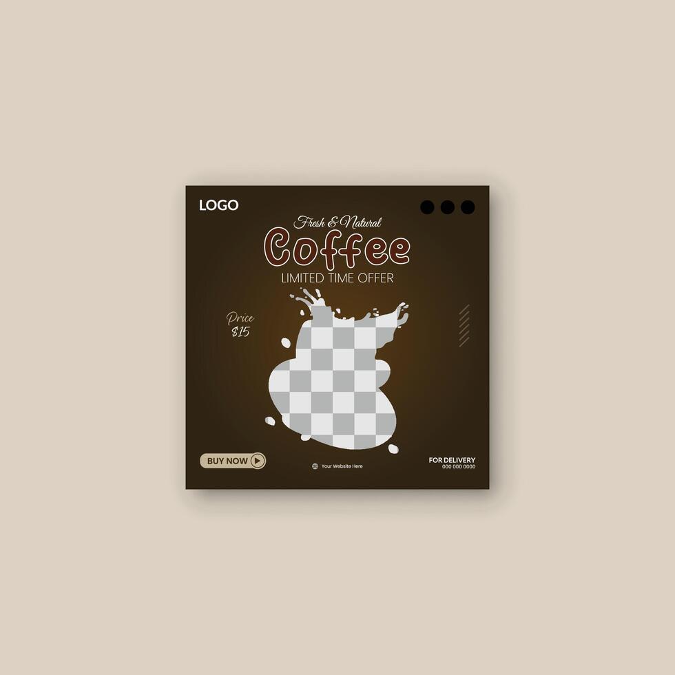 Professional Coffee Social Media Post for Branding and Marketing vector