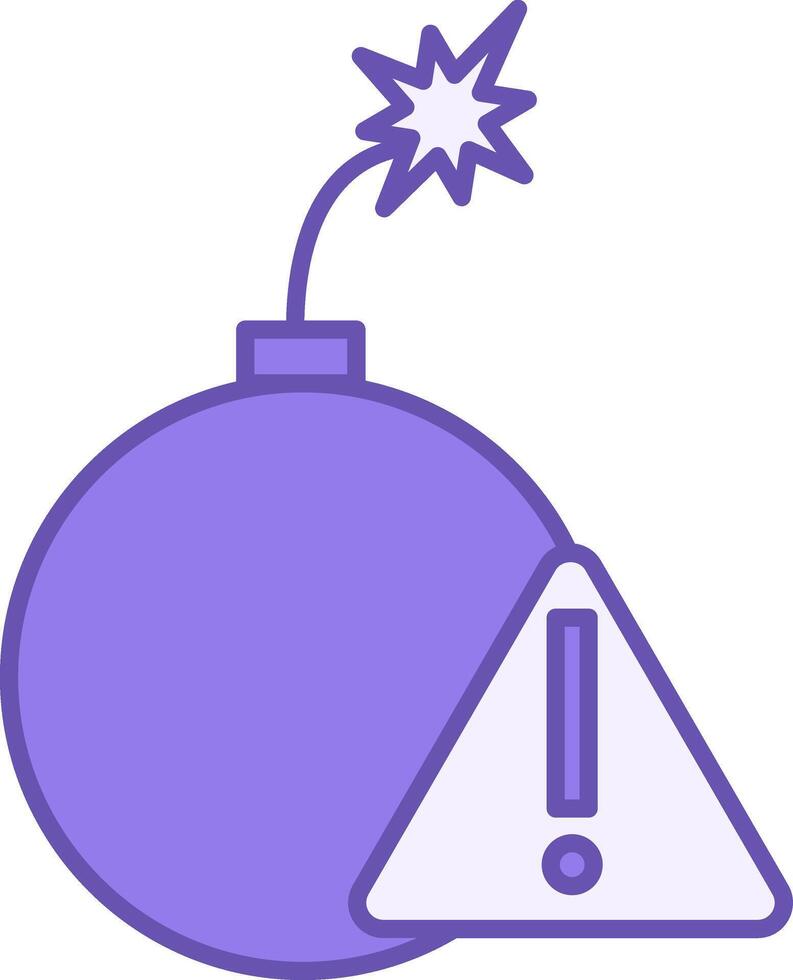 Colored Risk Icon. Illustration. Bomb with Burning Fuse and Danger Sign. Risk in Business. Stock Market Concept vector