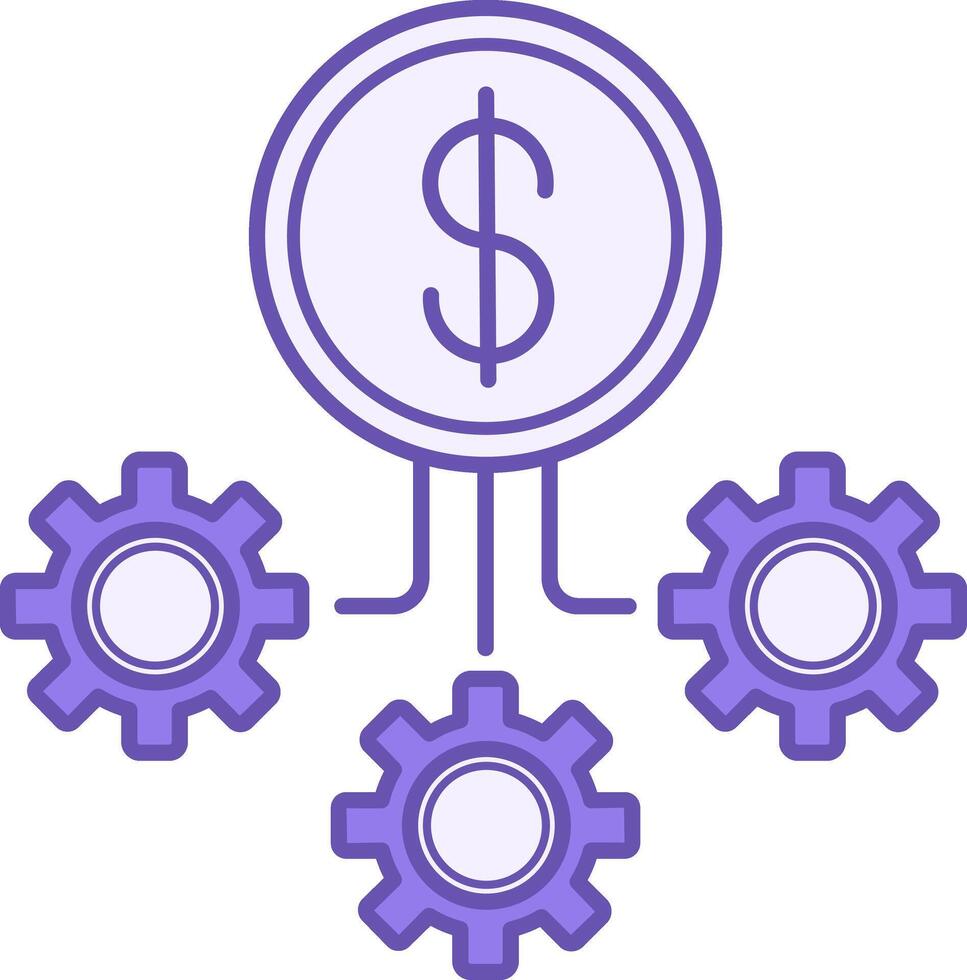 Colored Icon Operational Costs. Illustration. Dollar Coin and Gear. Delivery Service. Logistics Concept vector