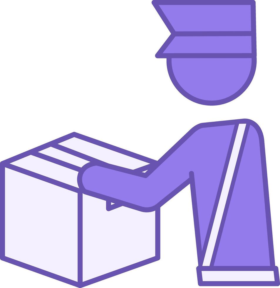 Color Icon Customs Clearance. Illustration. Customs Officer Checking Cargo. Delivery Service. Logistics Concept vector