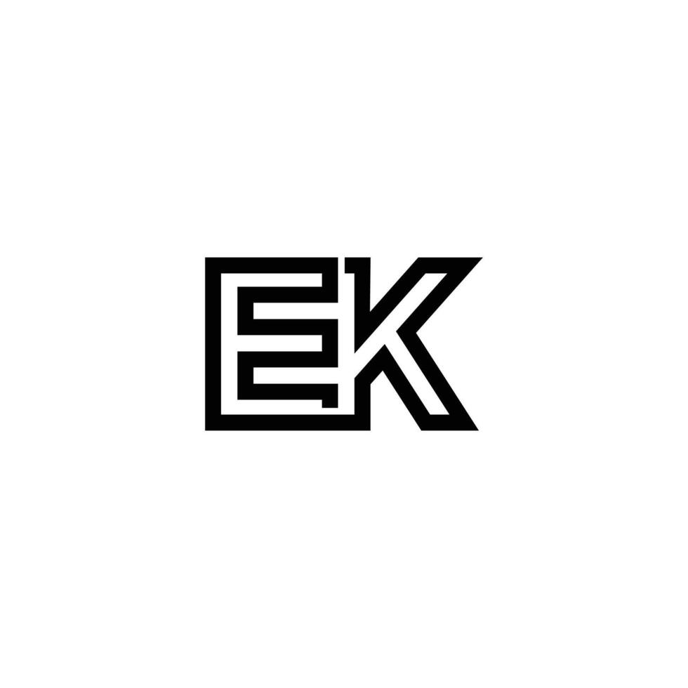 EK, KE, E AND K Abstract initial monogram letter alphabet logo design vector
