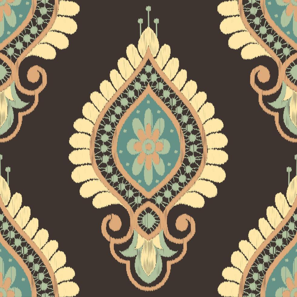 Damask pattern background Geometric ethnic vector