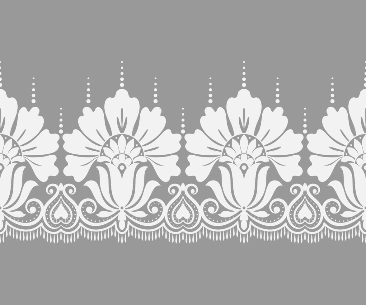 Neckline design. floral lace pattern embroidery Ethnic embroidery design vector